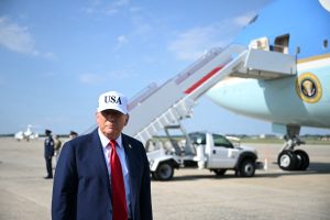 President Donald Trump delivers remarks at Iowa State Fairgrounds